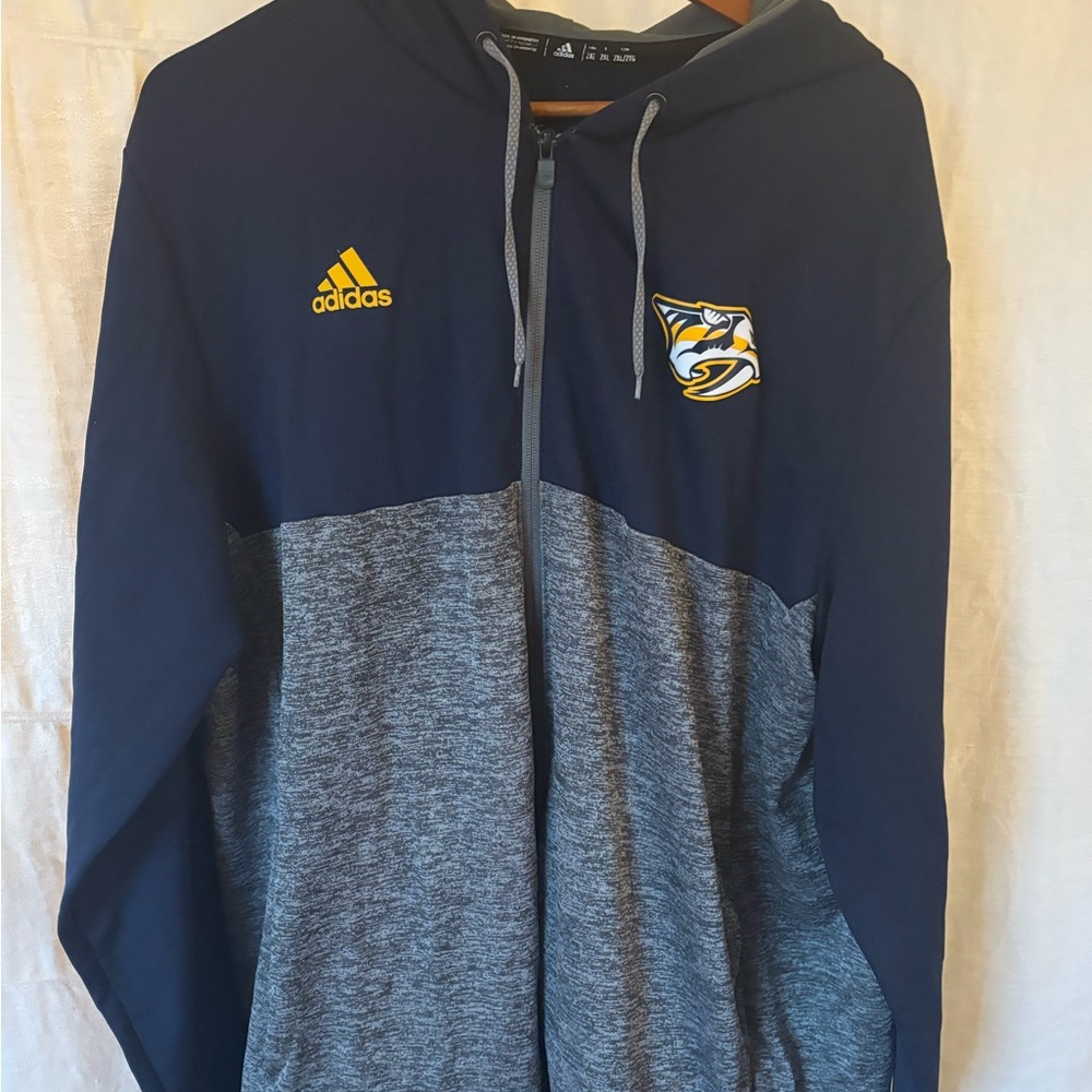Adidas Dark Blue and Charcoal Sweatshirt